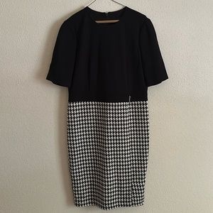 EUC Ted Baker London Houndstooth Pencil Skirt Dress, 5 (US 12)